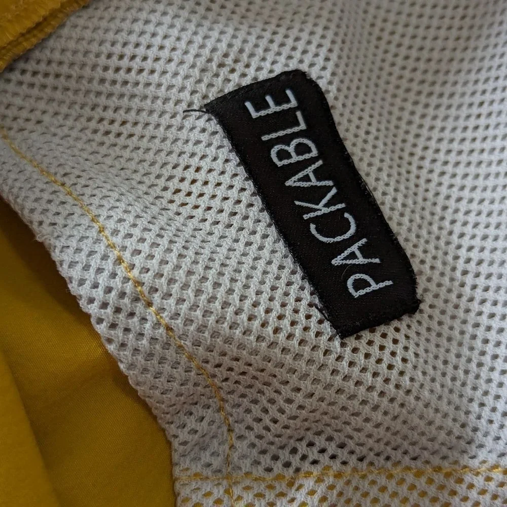 Jotunheim Norway Packable Yellow Hooded Windbreaker Jacket Women's Sz L